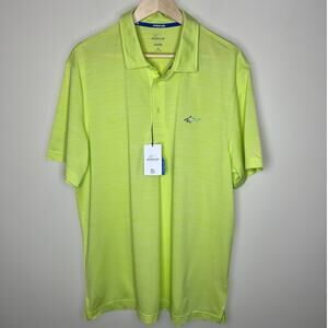 Attack Life by Greg Norman Performance Polo Shirt XL Mens 5 Iron Golf Lime New